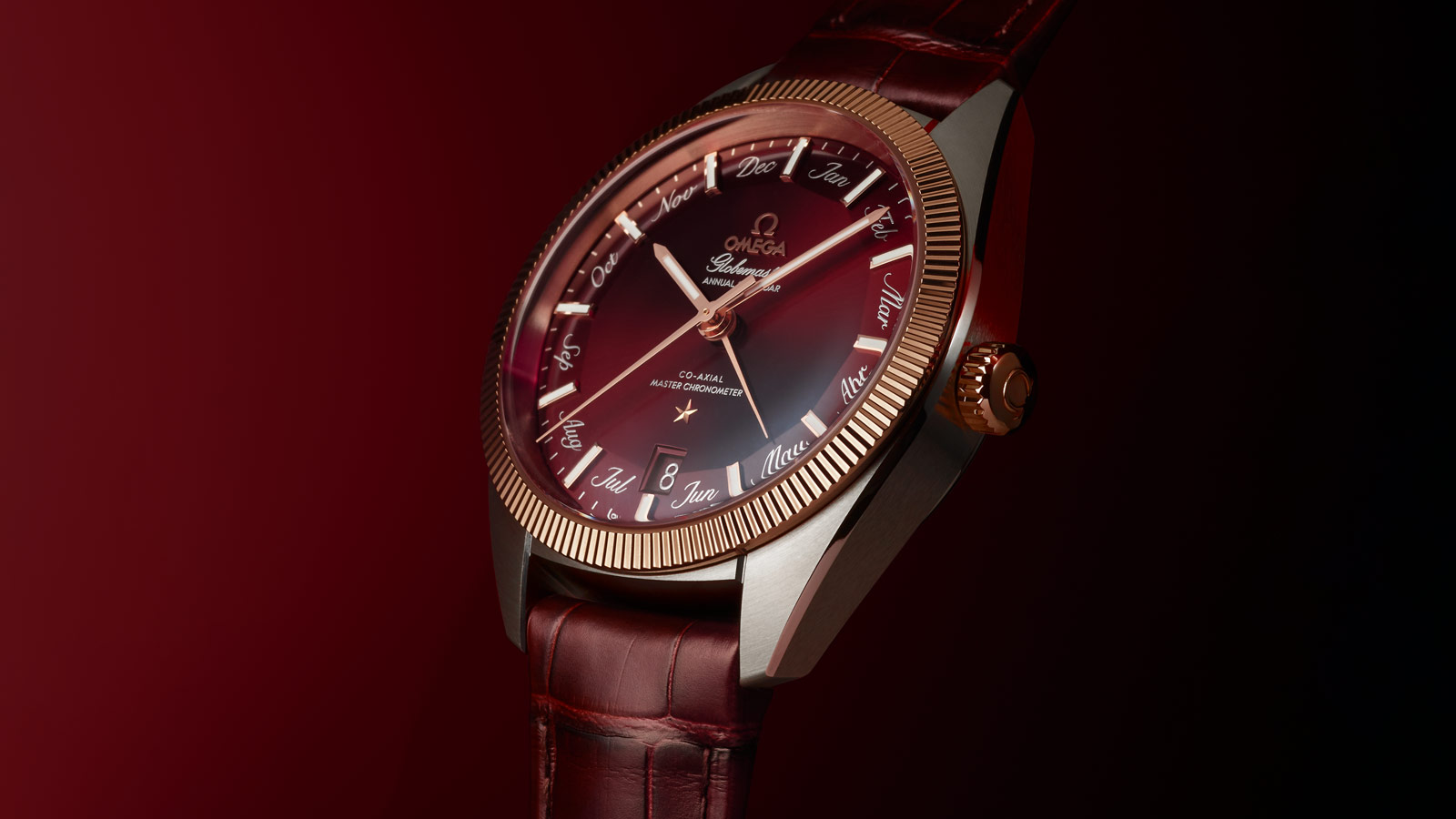 đồng hồ omega globemaster lịch hàng năm mới 