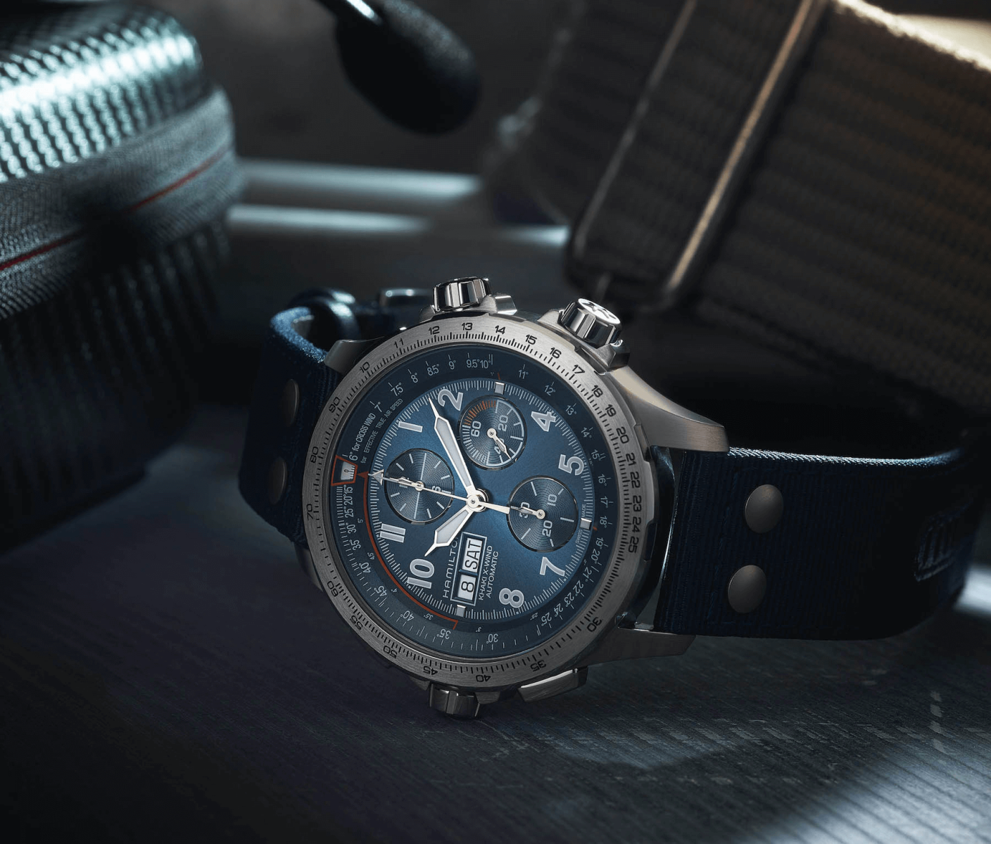 đồng hồ phi công hamilton khaki aviation x-wind chronograph mới 